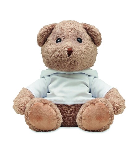 Plüsch-Bär mit Hoody - Weiß bedrucken, Art.-Nr. MO6738-06