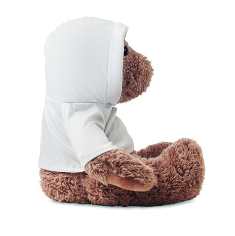 Plüsch-Bär mit Hoody - Weiß bedrucken, Art.-Nr. MO6738-06