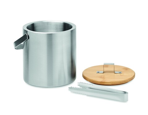 Doppelwandiger Eiskübel 1,2L - Mattsilber bedrucken, Art.-Nr. MO6741-16 Doppelwandiger Eiskübel 1,2L - Mattsilber bedrucken, Art.-Nr. MO6741-16