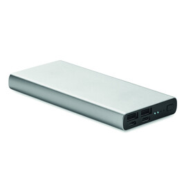 Powerbank 10000 mAh - Mattsilber bedrucken, Art.-Nr. MO6770-16