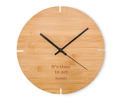 Wanduhr Bambus - Holz bedrucken, Art.-Nr. MO6792-40 Wanduhr Bambus - Holz bedrucken, Art.-Nr. MO6792-40