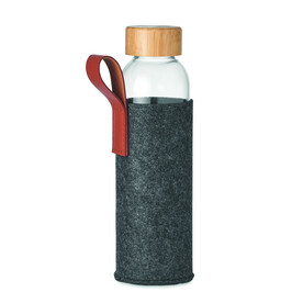 Trinkflasche Glas 500 ml - Steingrau bedrucken, Art.-Nr. MO6800-15