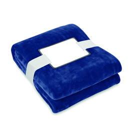 RPET-Flanell Fleece-Decke - Blau bedrucken, Art.-Nr. MO6804-04