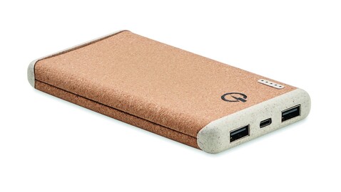 Powerbank mit Ladestation - Beige bedrucken, Art.-Nr. MO6844-13