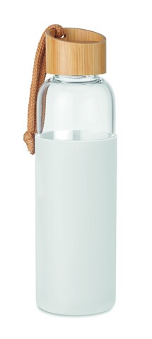 Trinkflasche Glas 500 ml - Weiß bedrucken, Art.-Nr. MO6845-06 Trinkflasche Glas 500 ml - Weiß bedrucken, Art.-Nr. MO6845-06