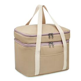 Kühltasche Canvas - Beige bedrucken, Art.-Nr. MO6868-13