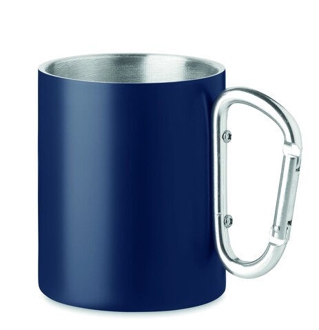 Trinkbecher mit Karabiner - Marineblau bedrucken, Art.-Nr. MO6873-85 Trinkbecher mit Karabiner - Marineblau bedrucken, Art.-Nr. MO6873-85