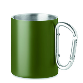 Trinkbecher mit Karabiner - Dunkelgrün bedrucken, Art.-Nr. MO6873-60