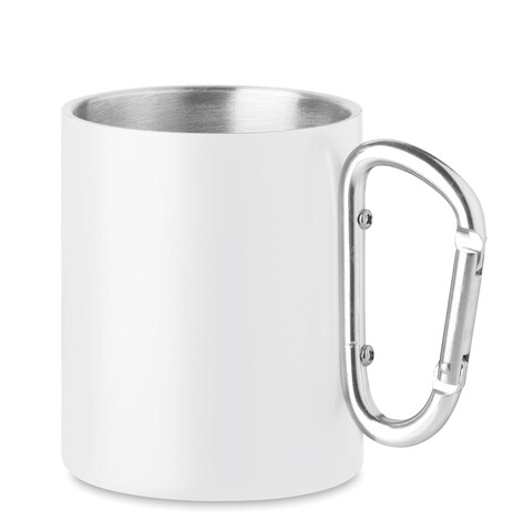 Trinkbecher mit Karabiner - Weiß bedrucken, Art.-Nr. MO6873-06 Trinkbecher mit Karabiner - Weiß bedrucken, Art.-Nr. MO6873-06