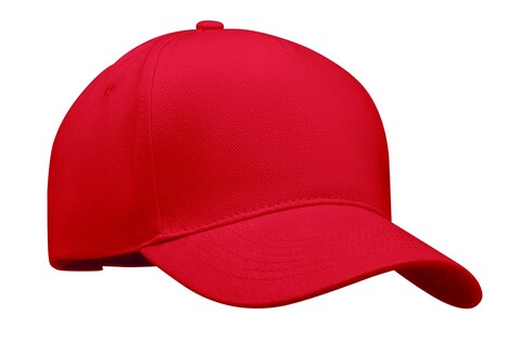 Baseball cap 5 panels 260g/m² - Rot bedrucken, Art.-Nr. MO6875-05 Baseball cap 5 panels 260g/m² - Rot bedrucken, Art.-Nr. MO6875-05