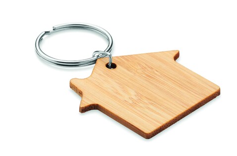 Schlüsselring Bambus, Haus - Holz bedrucken, Art.-Nr. MO6979-40 Schlüsselring Bambus, Haus - Holz bedrucken, Art.-Nr. MO6979-40