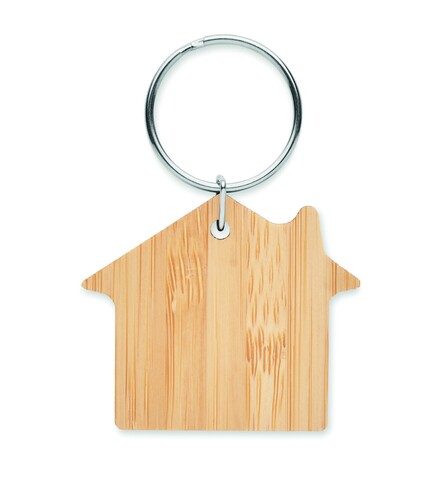 Schlüsselring Bambus, Haus - Holz bedrucken, Art.-Nr. MO6979-40 Schlüsselring Bambus, Haus - Holz bedrucken, Art.-Nr. MO6979-40