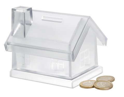 Spardose Haus - Transparent bedrucken, Art.-Nr. MO7242-22