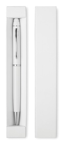 Drehkugelschreiber mit Stylus - Weiß bedrucken, Art.-Nr. MO8476-06 Drehkugelschreiber mit Stylus - Weiß bedrucken, Art.-Nr. MO8476-06