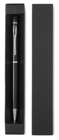 Drehkugelschreiber mit Stylus - Schwarz bedrucken, Art.-Nr. MO8476-03 Drehkugelschreiber mit Stylus - Schwarz bedrucken, Art.-Nr. MO8476-03