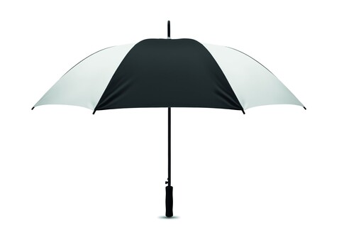 Regenschirm 68,5 cm - Weiß/schwarz bedrucken, Art.-Nr. MO8581-33