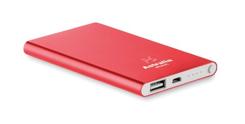 Powerbank 4000 mAh - Rot bedrucken, Art.-Nr. MO8735-05