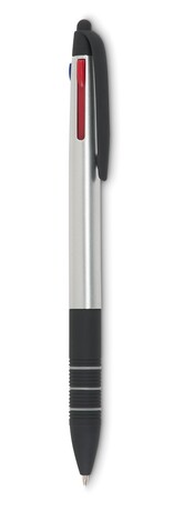 3-Farb-Kugelschreiber/Stylus - Silber bedrucken, Art.-Nr. MO8812-14