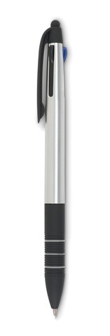 3-Farb-Kugelschreiber/Stylus - Silber bedrucken, Art.-Nr. MO8812-14
