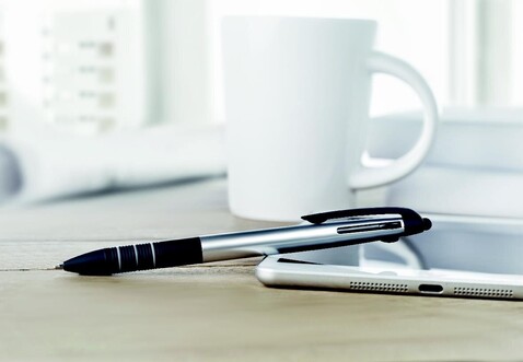3-Farb-Kugelschreiber/Stylus - Silber bedrucken, Art.-Nr. MO8812-14