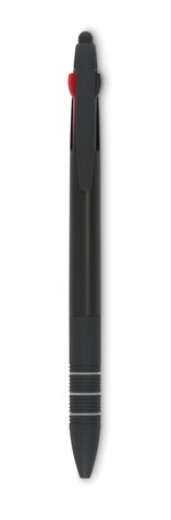 3-Farb-Kugelschreiber/Stylus - Schwarz bedrucken, Art.-Nr. MO8812-03