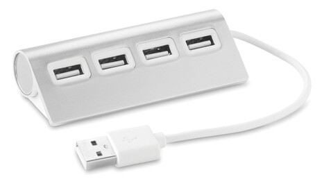 4 Port USB Hub - Mattsilber bedrucken, Art.-Nr. MO8853-16 4 Port USB Hub - Mattsilber bedrucken, Art.-Nr. MO8853-16