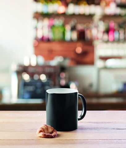 Kaffeebecher mit Farbwechsel - Schwarz bedrucken, Art.-Nr. MO9156-03 Kaffeebecher mit Farbwechsel - Schwarz bedrucken, Art.-Nr. MO9156-03
