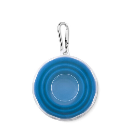 Faltbarer Silikon Becher - Blau bedrucken, Art.-Nr. MO9196-04