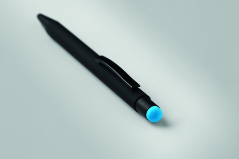 Druckkugelschreiber mit Stylus - Türkis bedrucken, Art.-Nr. MO9393-12