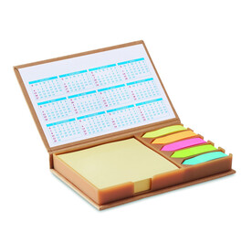 Notizzettelhalter mit Kalender - Beige bedrucken, Art.-Nr. MO9394-13