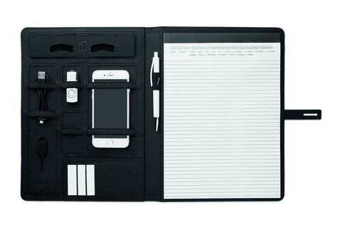 DIN A4 Portfolio &amp; induktive La - Schwarz bedrucken, Art.-Nr. MO9401-03