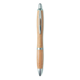 Druckkugelschreiber ABS/Bambus - Mattsilber bedrucken, Art.-Nr. MO9485-16