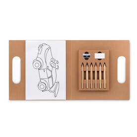 Malset mit 6 Buntstiften - Beige bedrucken, Art.-Nr. MO9544-13