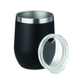 Doppelwandiger Trinkbecher - Schwarz bedrucken, Art.-Nr. MO9597-03