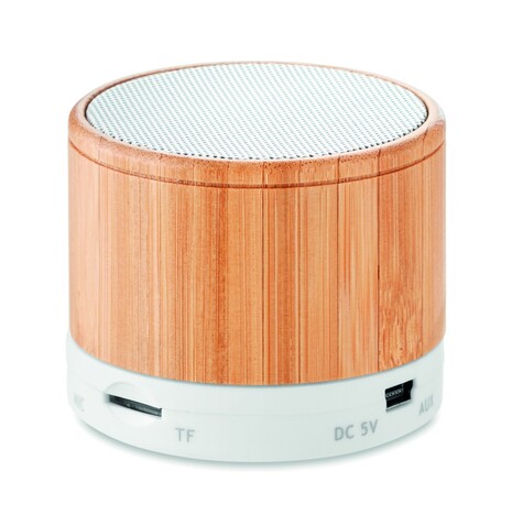 Runder wireless Lautsprecher - Weiß bedrucken, Art.-Nr. MO9608-06