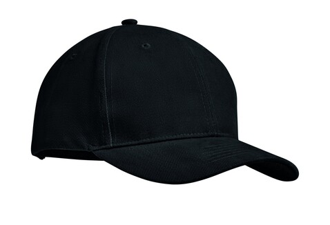 Baseball cap 6 panels 270g/m² - Schwarz bedrucken, Art.-Nr. MO9643-03