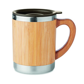 Dubbelwandige drinkbeker 300ml - Holz bedrucken, Art.-Nr. MO9689-40