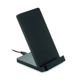 Draadloze bamboe oplaadstation - Schwarz bedrucken, Art.-Nr. MO9692-03