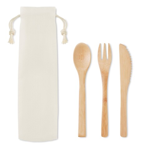 Besteck-Set Bambus - Beige bedrucken, Art.-Nr. MO9786-13 Besteck-Set Bambus - Beige bedrucken, Art.-Nr. MO9786-13