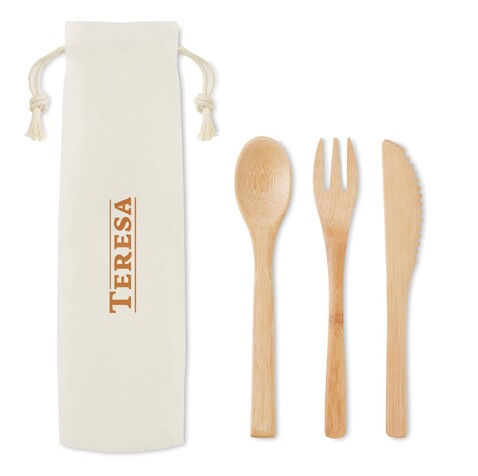 Besteck-Set Bambus - Beige bedrucken, Art.-Nr. MO9786-13 Besteck-Set Bambus - Beige bedrucken, Art.-Nr. MO9786-13