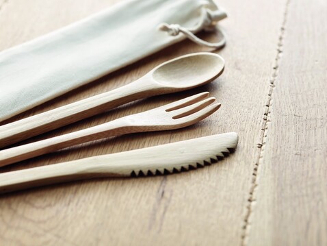 Besteck-Set Bambus - Beige bedrucken, Art.-Nr. MO9786-13 Besteck-Set Bambus - Beige bedrucken, Art.-Nr. MO9786-13