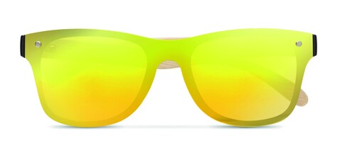 Sonnenbrille mit Bambus - Gelb bedrucken, Art.-Nr. MO9863-08 Sonnenbrille mit Bambus - Gelb bedrucken, Art.-Nr. MO9863-08