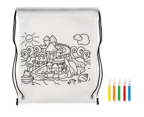 Gestaltbarer Kordelzugbeutel - Weiß bedrucken, Art.-Nr. MO9887-06 Gestaltbarer Kordelzugbeutel - Weiß bedrucken, Art.-Nr. MO9887-06