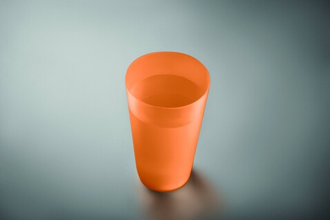 Wiederverwendbarer Becher - Transparent Orange bedrucken, Art.-Nr. MO9907-29