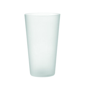 Wiederverwendbarer Becher - Transparent Weiß bedrucken, Art.-Nr. MO9907-26