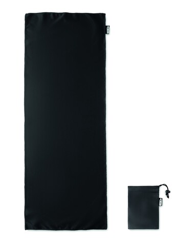 RPET Sporthandtuch mit Beutel - Schwarz bedrucken, Art.-Nr. MO9918-03 RPET Sporthandtuch mit Beutel - Schwarz bedrucken, Art.-Nr. MO9918-03