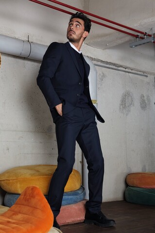 GABIN MEN SUIT TROUSER - Night bedrucken, Art.-Nr. N03162-NH-060 GABIN MEN SUIT TROUSER - Night bedrucken, Art.-Nr. N03162-NH-060