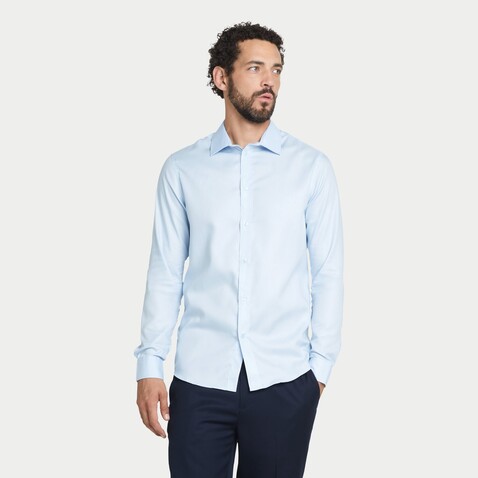 BLAISE MEN SHIRT - Soft Blue bedrucken, Art.-Nr. N03182-EU-S