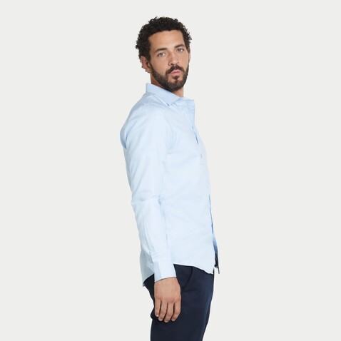 BLAISE MEN SHIRT - Soft Blue bedrucken, Art.-Nr. N03182-EU-S