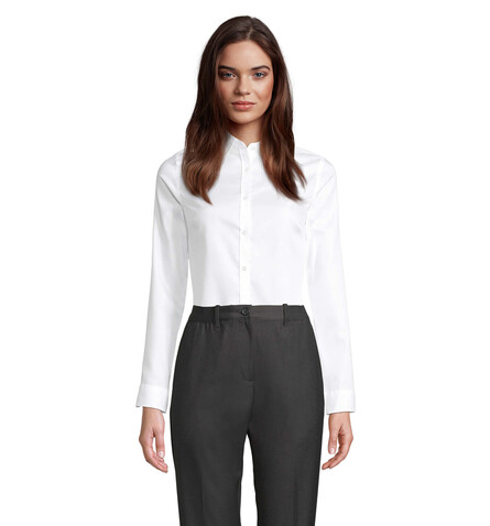 BLAISE WOMEN SHIRT - Optic White bedrucken, Art.-Nr. N03183-OQ-3XL BLAISE WOMEN SHIRT - Optic White bedrucken, Art.-Nr. N03183-OQ-3XL